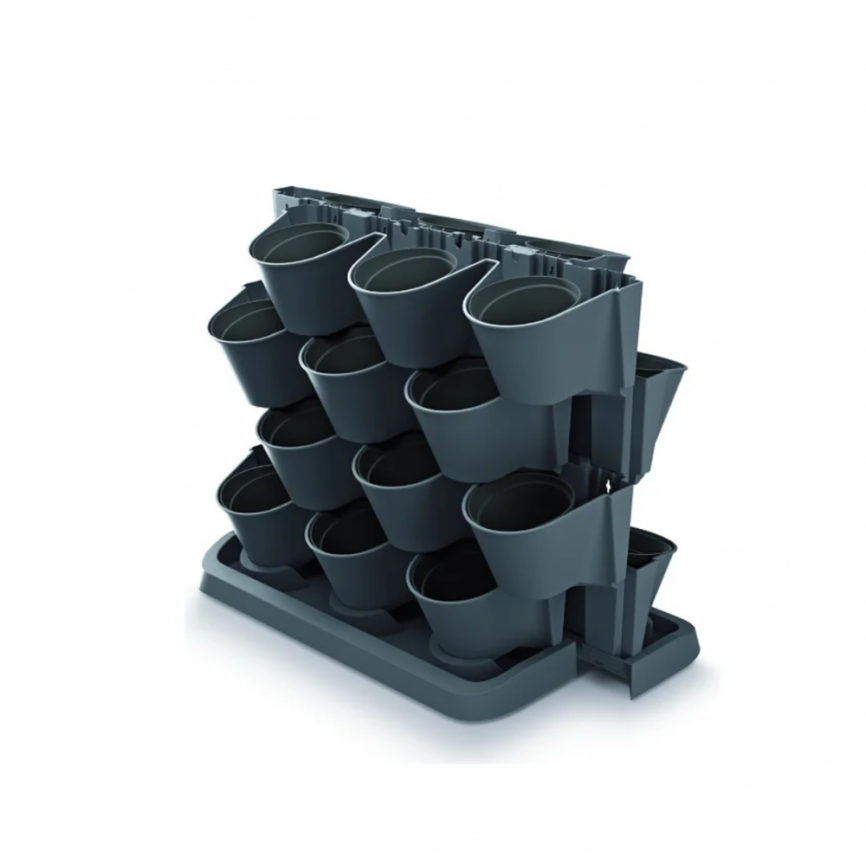 Вертикальный сад CASCADE GARDEN (12 посадочных мест) 12 * d19см 0,75л anthracite